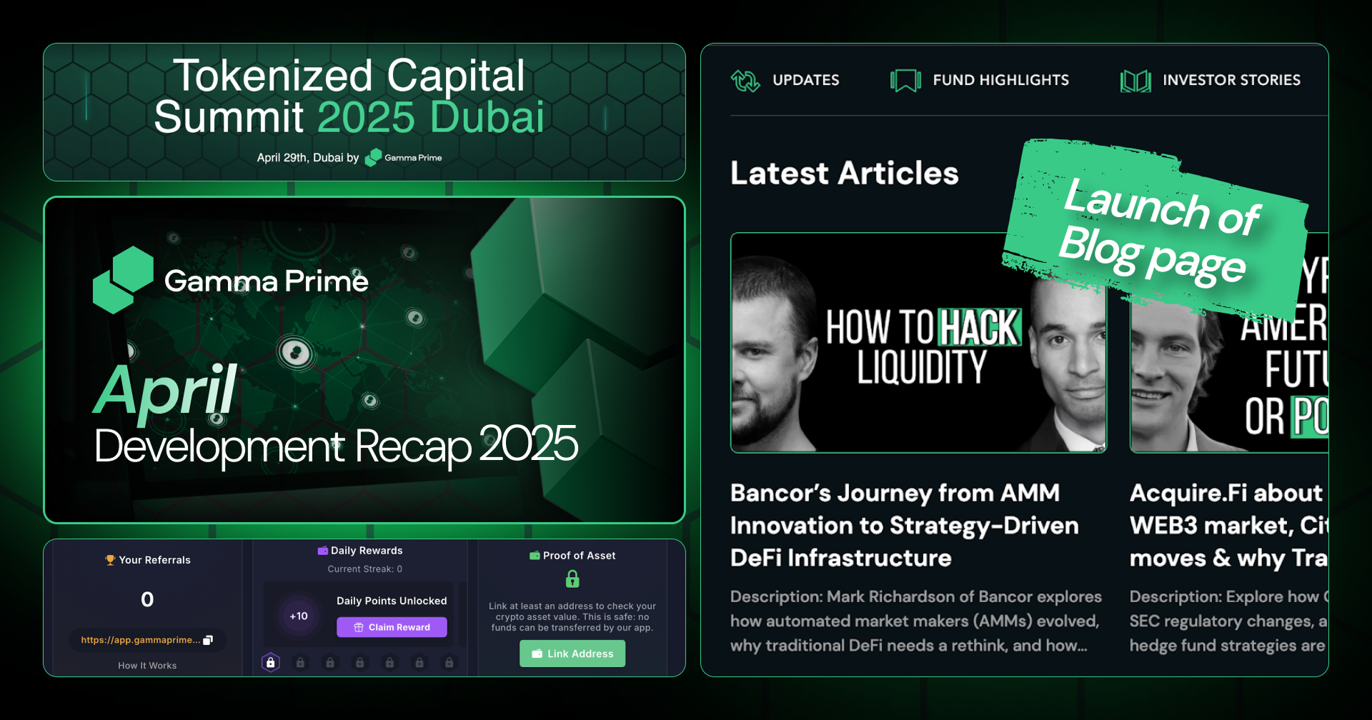 Updated Gamma Challenge, Tokenized Capital Summit Dubai and More! – April Development Recap 2025
