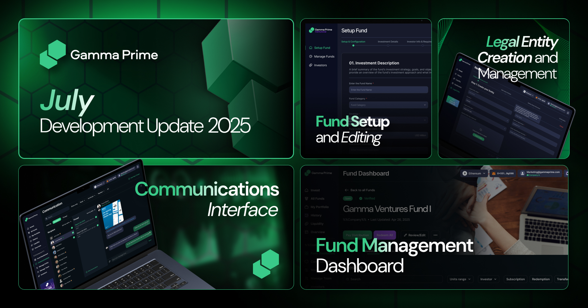 Fund Setup, Legal Entity Creation, Fund Management Dashboard and More! – July Development Update 2025
