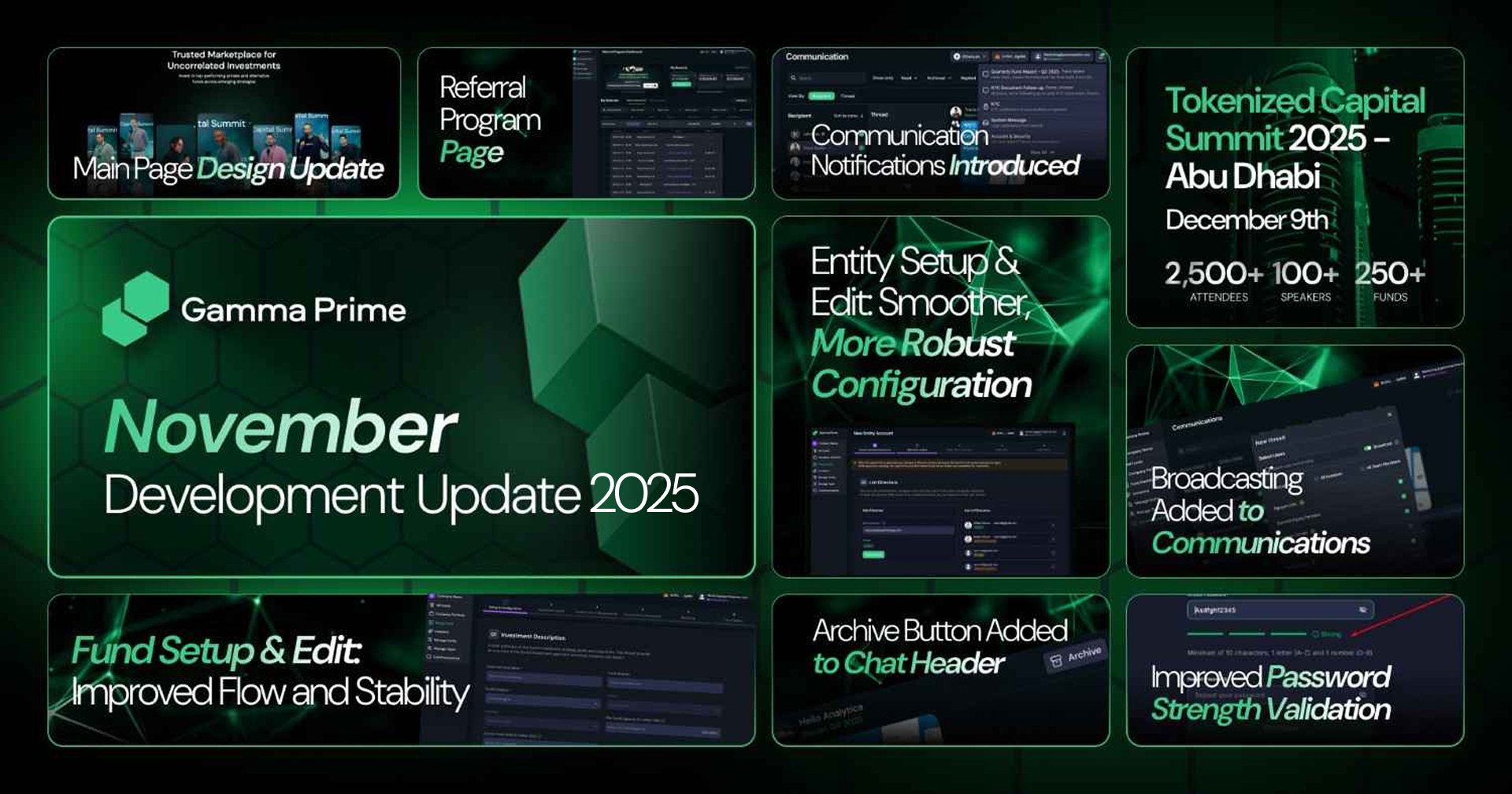 Tokenized Capital Summit in Abu Dhabi, Major UI Updates & New Design of Landing Page – November Development Update 2025