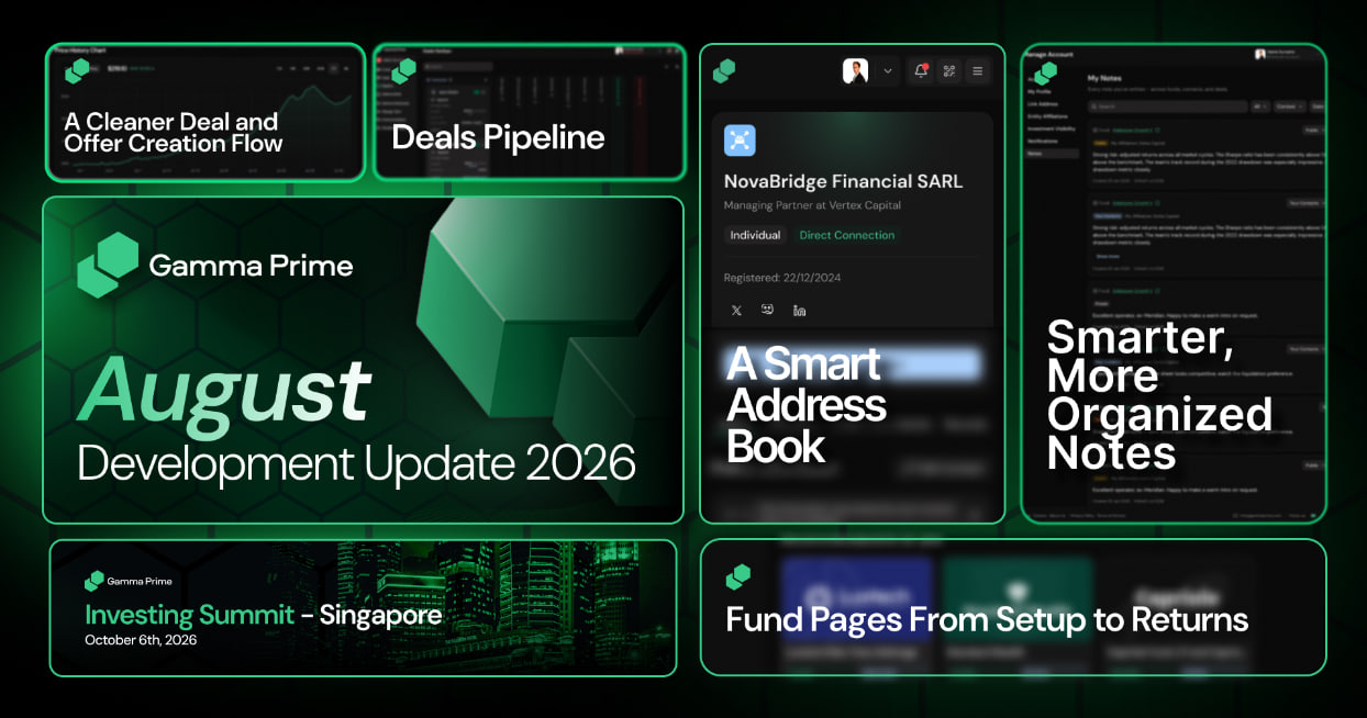 A Dedicated Deals Pipeline Board, Fund Pages From Setup to Returns, a Smart Address Book and More! – August Development Update 2026